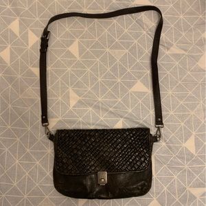Massimo Dutti leather braided crossbody purse